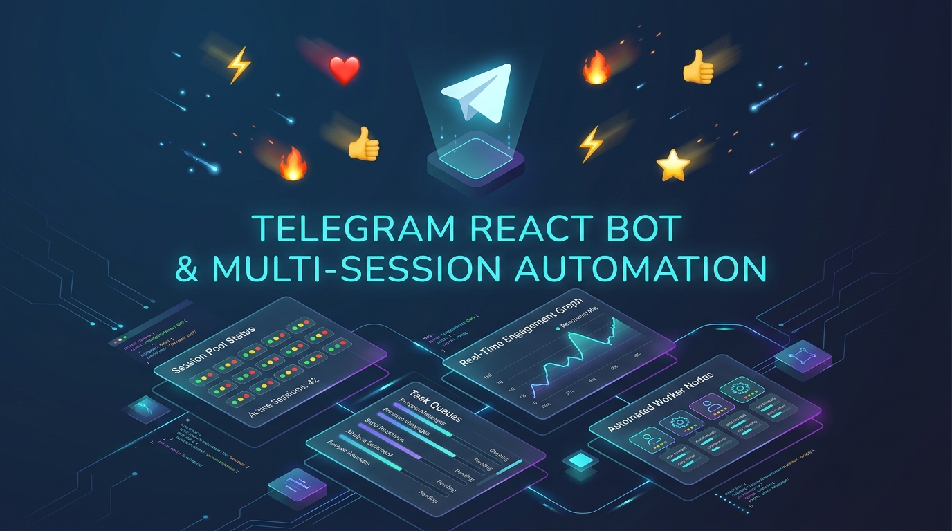 React Bot — سیستم اتوماسیون تعاملات تلگرام cover